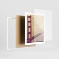 Plakat w ramie 40x50 - Most w mgle z perspektywą - most, perspektywa - rama biała