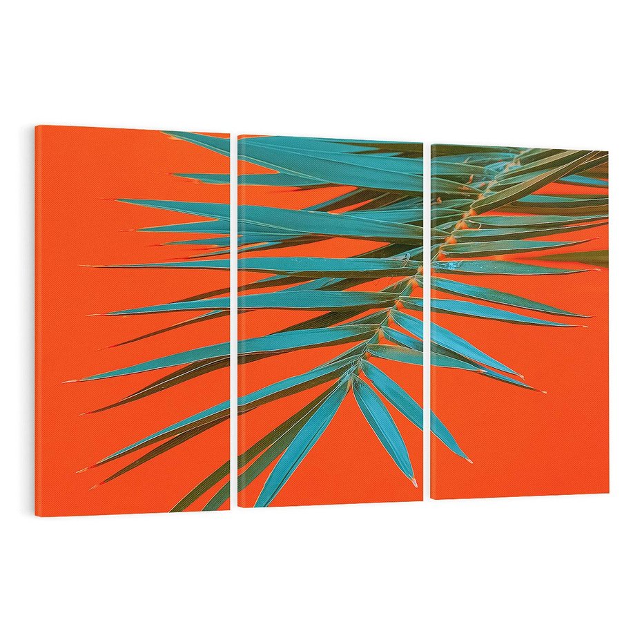 Obraz na płótnie 120x80 - Egzotyczny Urok - liście, palma