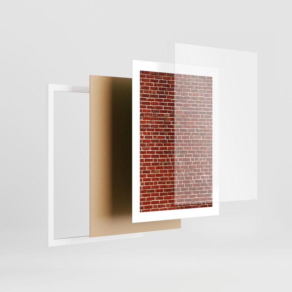 Plakat w ramie 30x40 - Mur z Cegieł - cegły, mur - rama biała