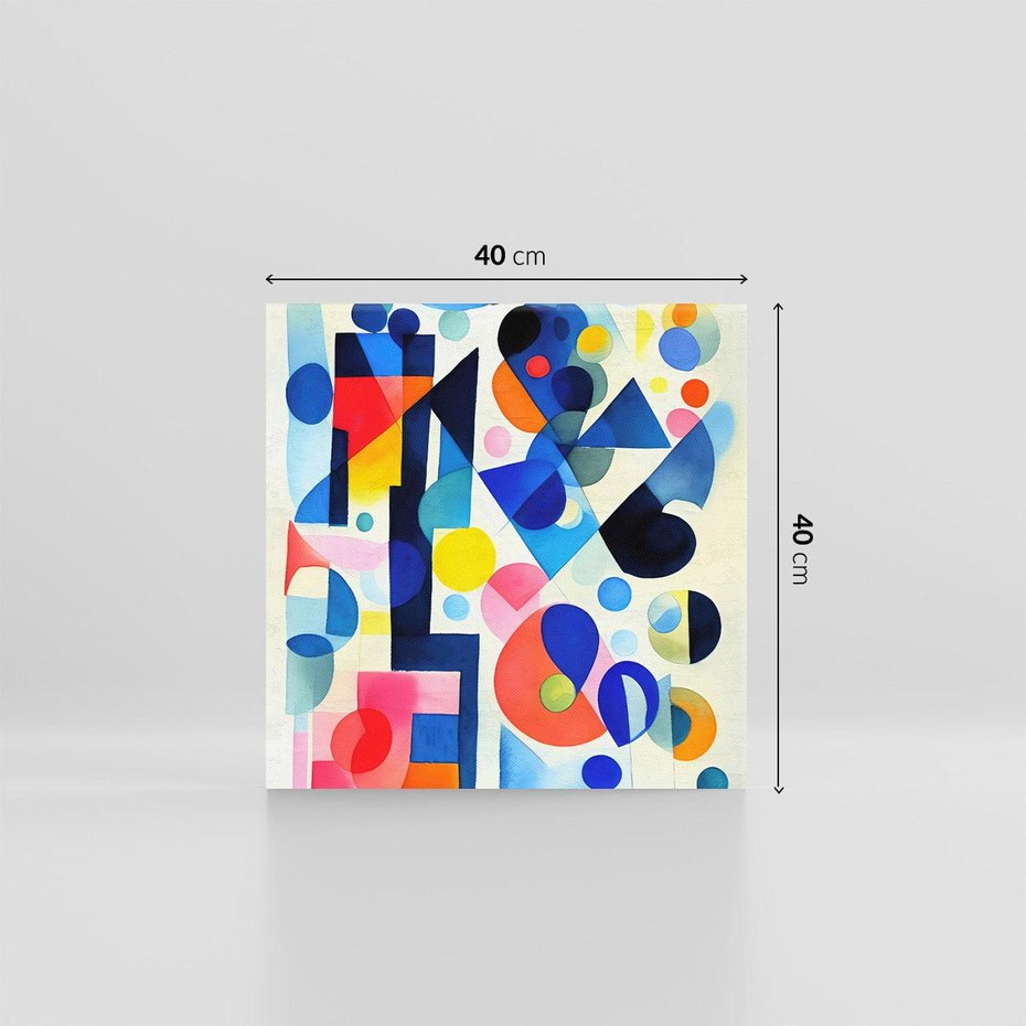 Obraz na płótnie 40x40 - Księga Akwarelowych Przeniknięć - abstrakcyjny obraz, różne kolorowe kształty