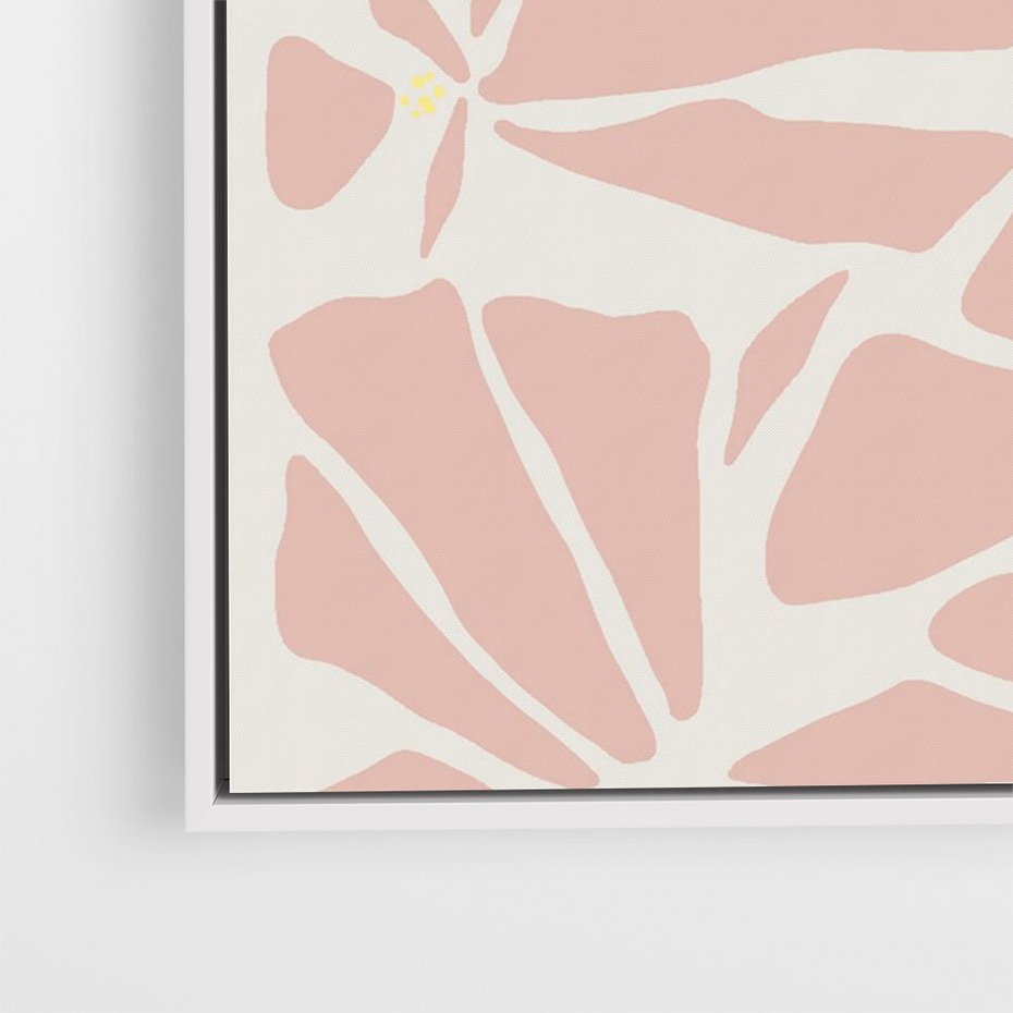 Obraz w ramie 80x120 - Akwarelowe Promienie - abstrakcyjne boho kwiaty, kompozycja - rama biała