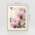 Plakat w ramie 40x50 - Urok Magnolii - magnolie, kwiaty - rama drewno