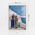 Obraz w ramie 80x120 - Urok Greckiej Wyspy - Santorini, Grecja - rama drewno