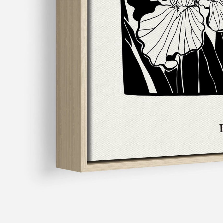 Obraz w ramie 80x120 - Spojrzenia na szkicowaną przeszłość - kwiaty, typografia - rama drewno
