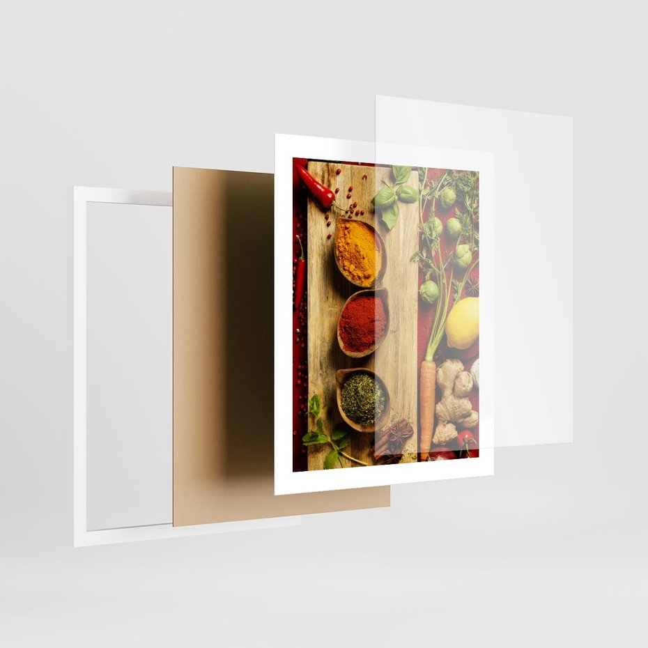 Plakat w ramie 40x50 - Smakowy Zmysł - przyprawy, kuchnia - rama biała