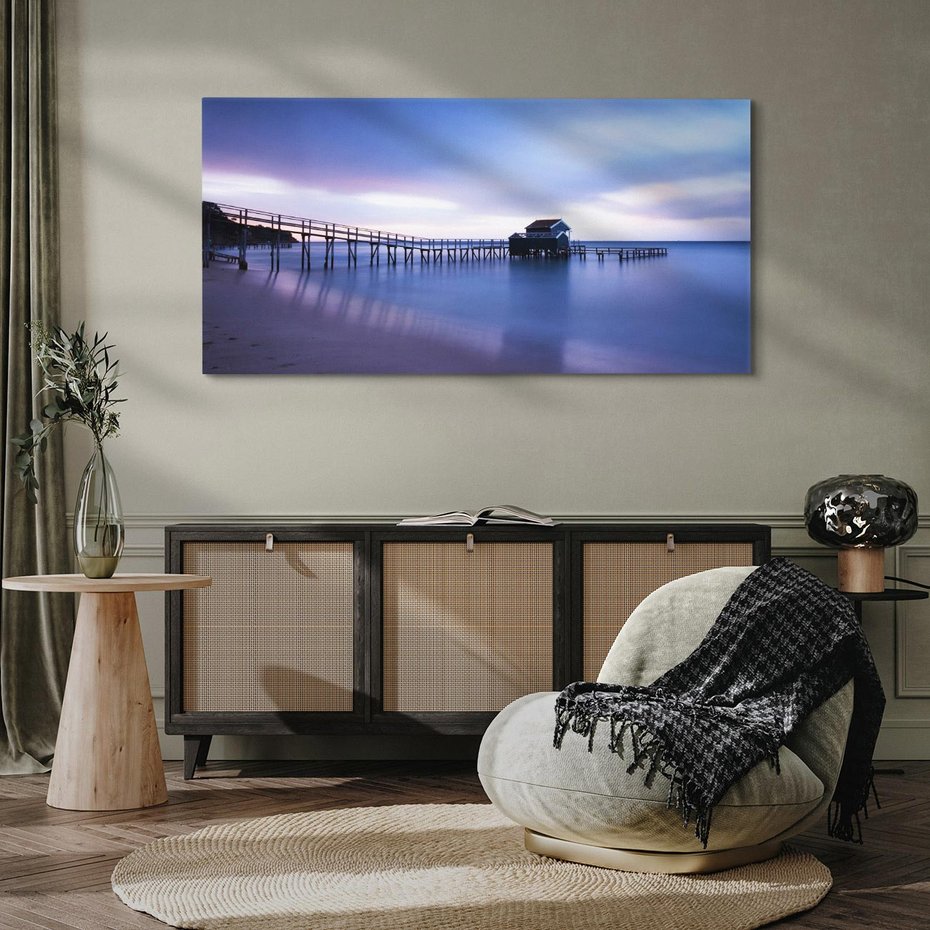 Obraz na płótnie 120x60 - Romantyczne molo nad morzem - molo, morze