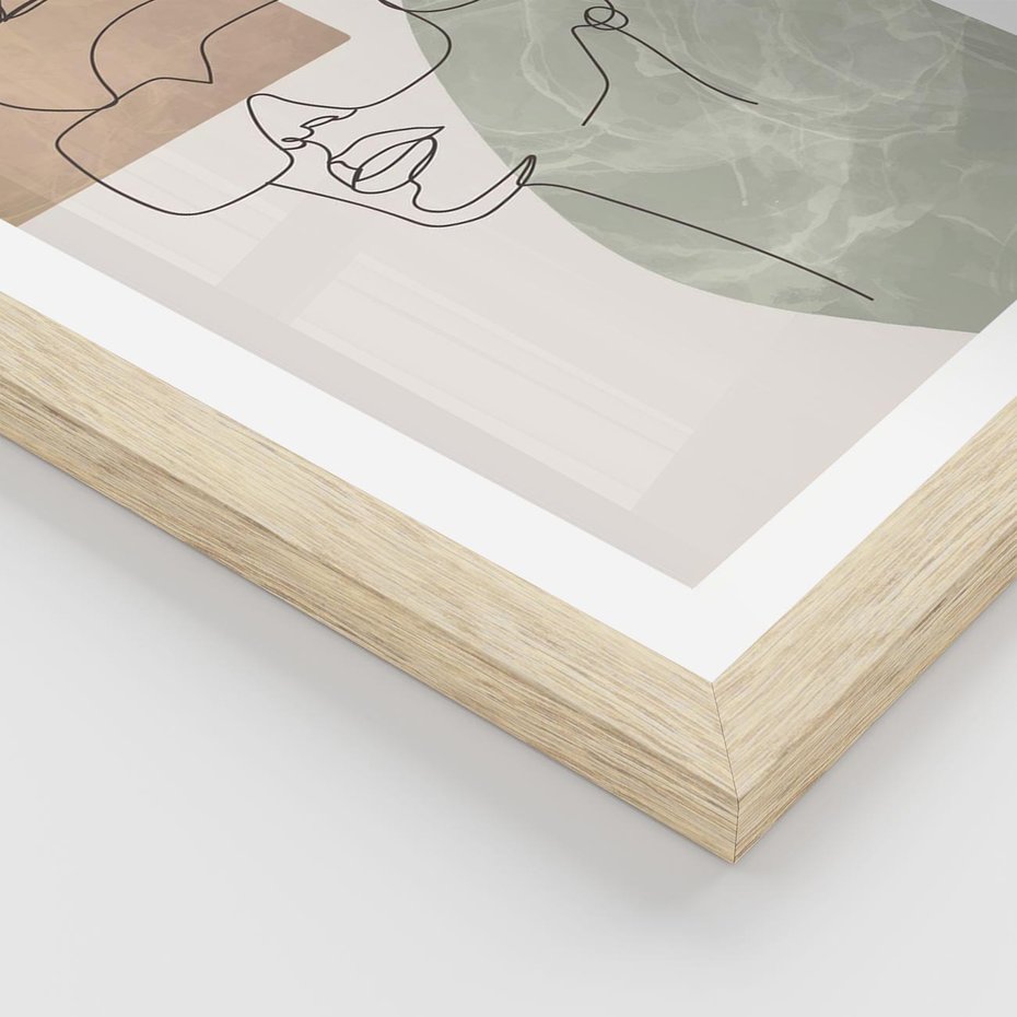 Plakat w ramie 40x50 - Geometria i Szkic - nowoczesny obraz, grafika - rama drewno