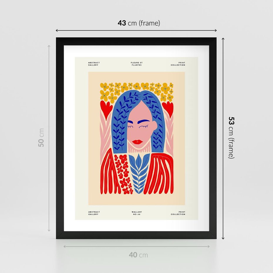 Plakat w ramie 40x50 - Impulsy Czasu - kobieca sztuka, abstrakcja - rama czarna