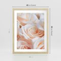 Plakat w ramie 40x50 - Aromatyczna Piękność - płatki herbacianej róży, kwiaty - rama drewno