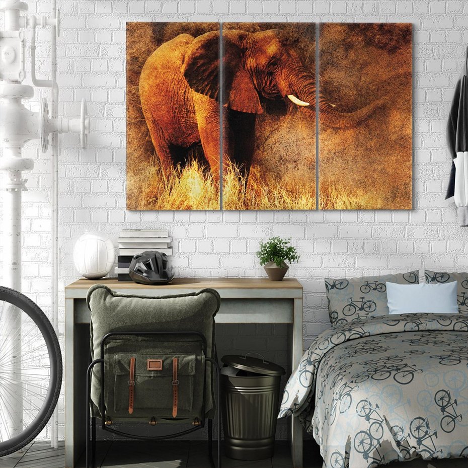 Obraz na płótnie 120x80 - Sztuka abstrakcyjna: Słoń - słoń, sztuka