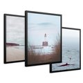 Zestaw obrazy w ramie 40x50 galeria - Latarnia, mglisty, pejzaż, morze - rama czarna