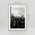Plakat w ramie 50x70 - Wibracje Miejskiego Życia - miasto, wieżowce - rama drewno