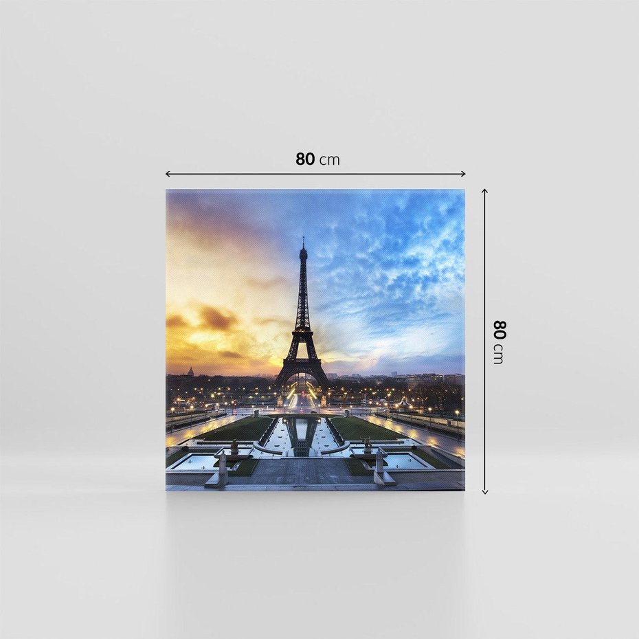 Obraz na płótnie 80x80 - Romantyczny Paryż - Wieża Eiffla w blasku - Paryż, Wieża