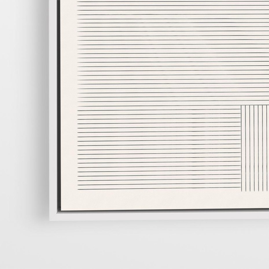 Obraz w ramie 100x70 - Geometryczna Elegancja Mid Century - mid century, minimalizm - rama biała