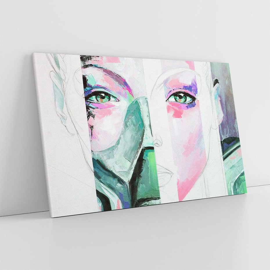 Obraz na płótnie 100x70 - Niezakończona Piękność - abstrakcyjny obraz olejny, portret kobiety