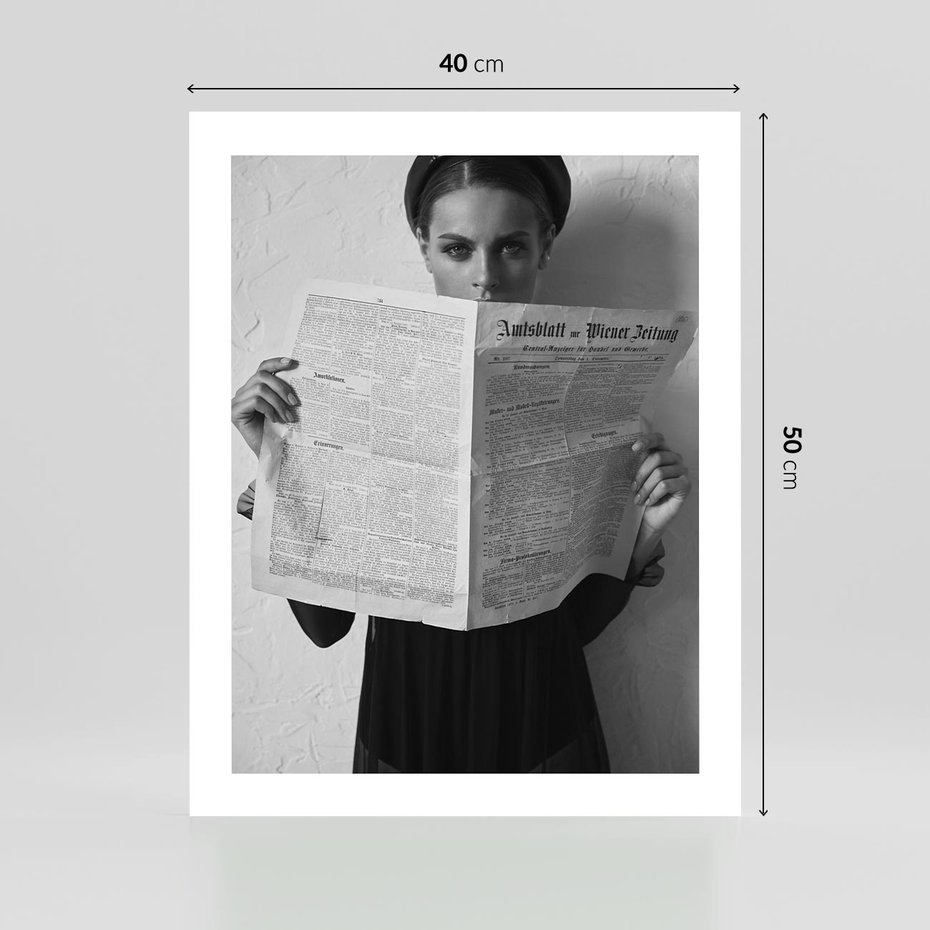 Plakat bez ramy 40x50 - Nowe Wiadomości - retro zdjęcie, czarno białe