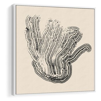 Obraz w ramie 50x50 - Abstrakcyjne Odbicie - abstrakcyjne odbicie, biało czarny - rama biała