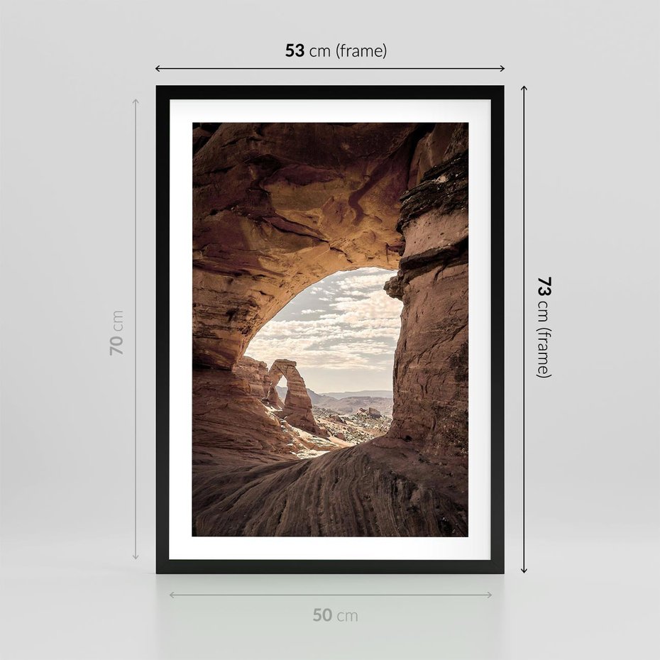 Plakat w ramie 50x70 - Kanionowy Labirynt - pustynia, skały - rama czarna