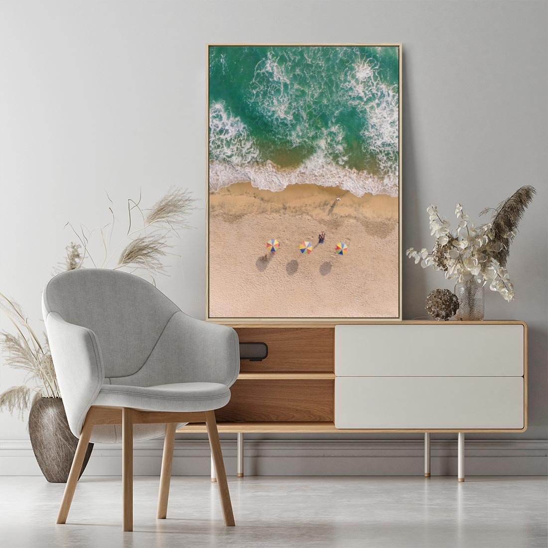 Obraz w ramie 80x120 - Letnie Wakacje na Horyzoncie - plaża, morze - rama drewno