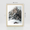 Plakat w ramie 30x40 - Górski Raj z Chatką - górskie szczyty, ośnieżone góry - rama drewno