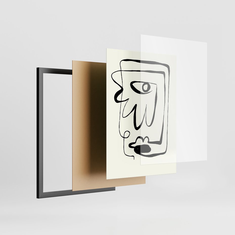 Zestaw obrazy w ramie 50x70 galeria - Abstrakcja, jak, Picasso, nowoczesny - rama czarna