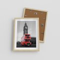 Plakat w ramie 30x40 - Autobusy w tętniącym życiem Londynie - Londyn, autobus - rama drewno