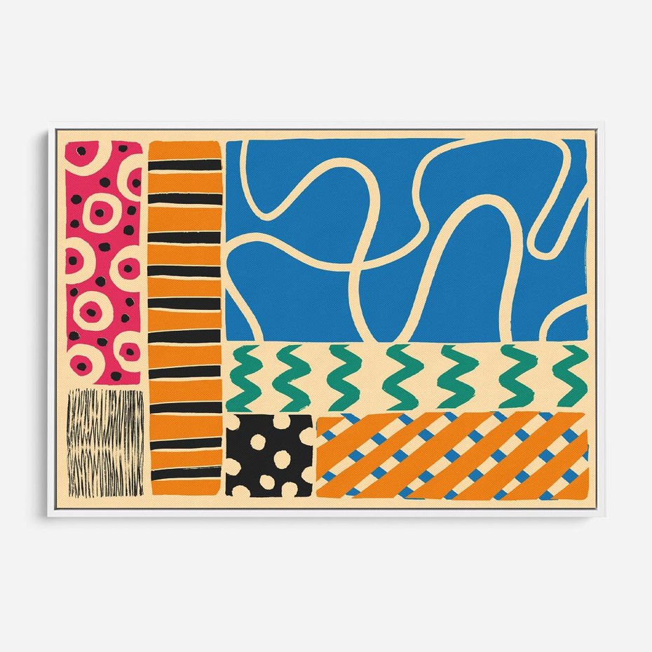 Obraz w ramie 120x80 - Etno Boho - etno ornamenty, boho klimat - rama biała