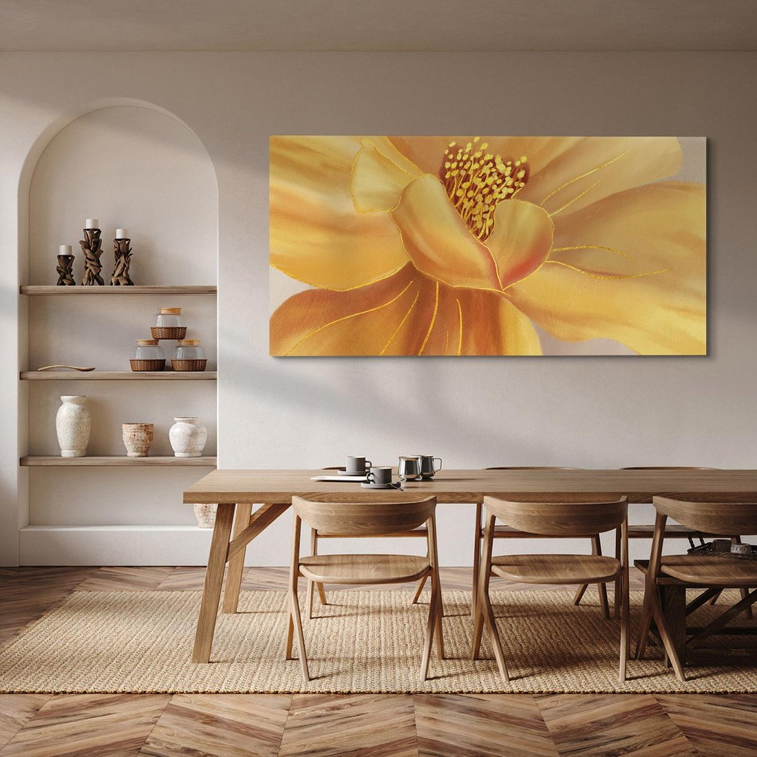 Obraz na płótnie 120x60 - Kwiaty malowane olejem - eksplozja kolorów - kwiaty, malowane