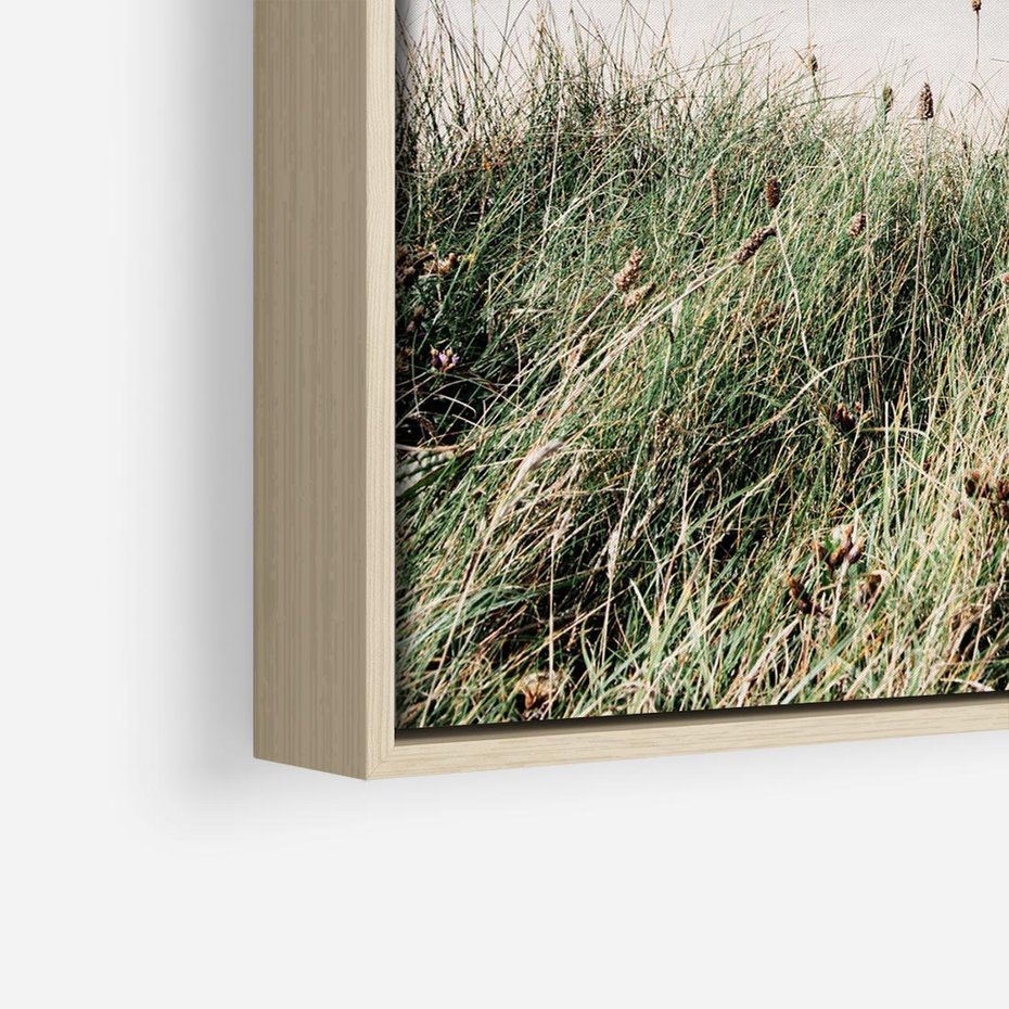 Obraz w ramie 50x50 - Harmonia Natury - widok z wydm, wydmy porośnięte trawami - rama drewno