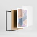 Plakat w ramie 30x40 - Rozmyte Akwarelowe Marzenia - abstrakcyjne akwarelowe plamy, pastele - rama czarna