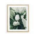 Plakat w ramie 40x50 - Zgaszona Uroda Natury - zielone liście, zgaszona zieleń - rama drewno