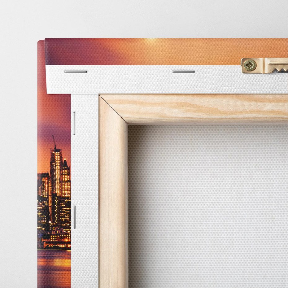 Obraz na płótnie 70x70 - Zachód słońca w Nowym Jorku - Nowy Jork, zachód