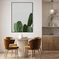 Obraz w ramie 70x100 - Majestatyczne Wysokości - kaktusy, liście - rama czarna