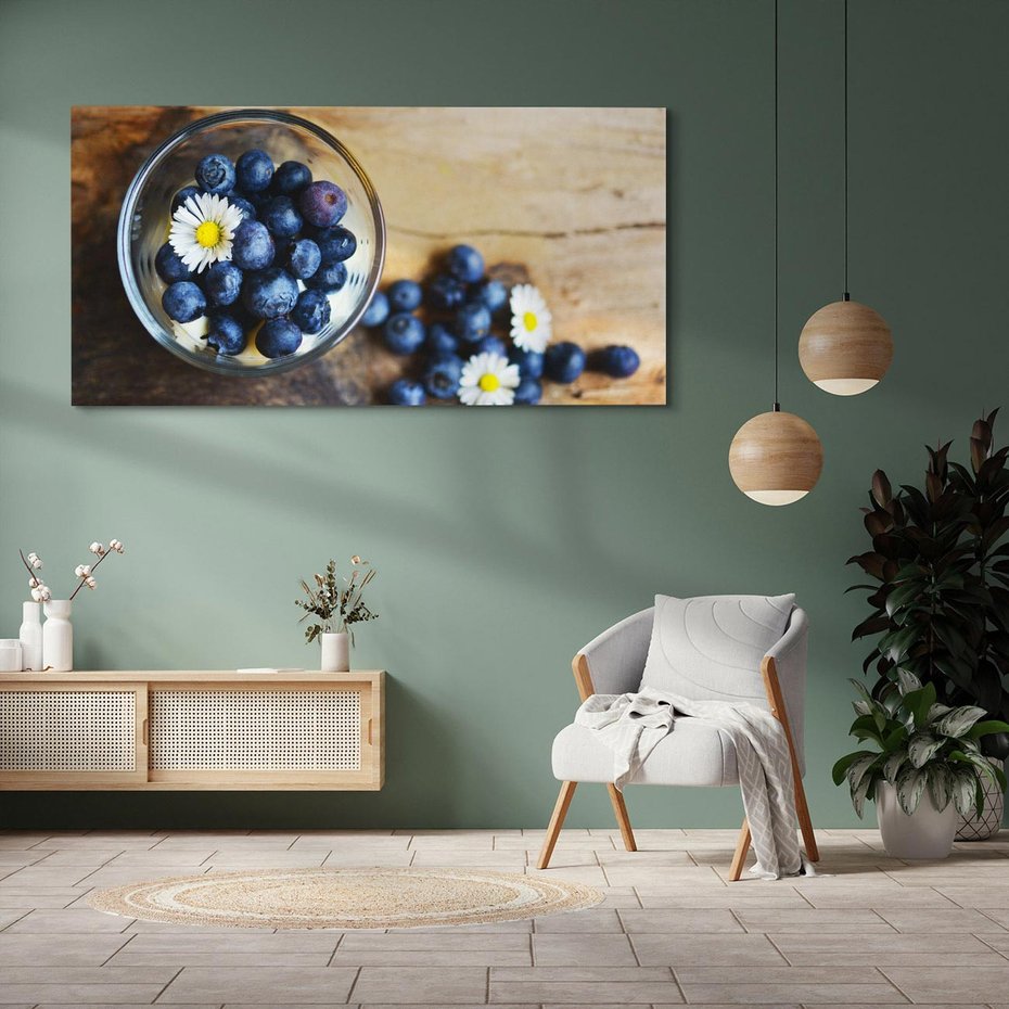 Obraz na płótnie 120x60 - Borówki - Owocowe Ukojenie - borówki, owoce