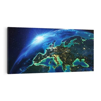 Obraz na płótnie 140x70 - Kosmiczna podróż: piękno Ziemi - kosmos, ziemia