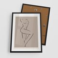 Plakat w ramie 50x70 - Zanikająca Wyobraźnia - mnimalistyczny akt, beżowa tonacja - rama czarna