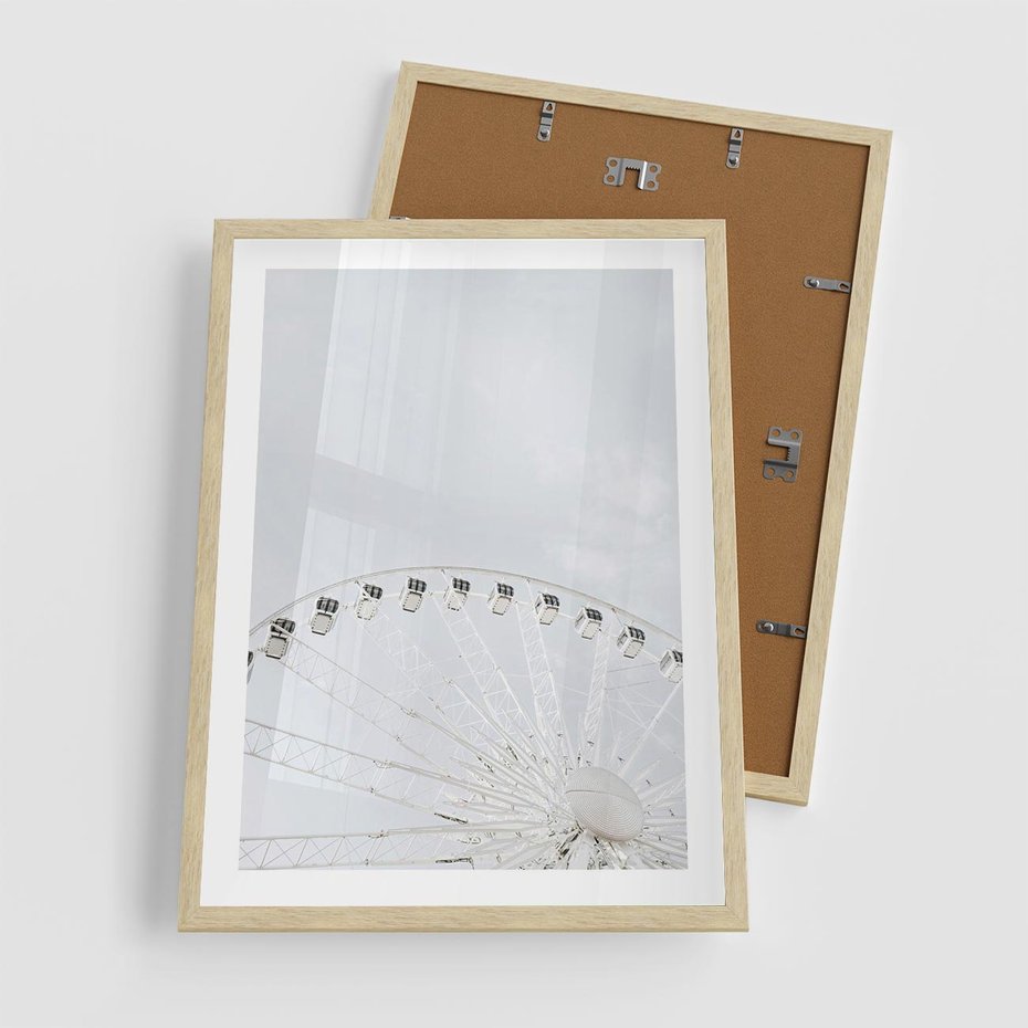Plakat w ramie 50x70 - Karuzela Młyńska: Nostalgiczne Koło - młyńskie koło, karuzela - rama drewno