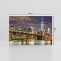 Obraz na płótnie 70x50 - Most Manhattan nocą: Niezwykła Widok - most, Nowy Jork