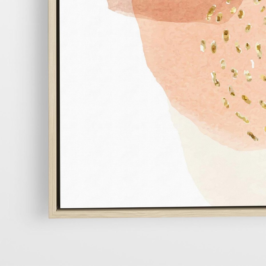 Obraz w ramie 80x80 - Migotliwe Kształty i Plamy - abstrakcyjne akwarelowe plamy, minimalizm - rama drewno