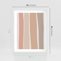 Plakat w ramie 40x50 - Tęczowa Zgaszona Aura - abstakcyjne tęczowe pasy, delikatne odcienie beżu - rama biała