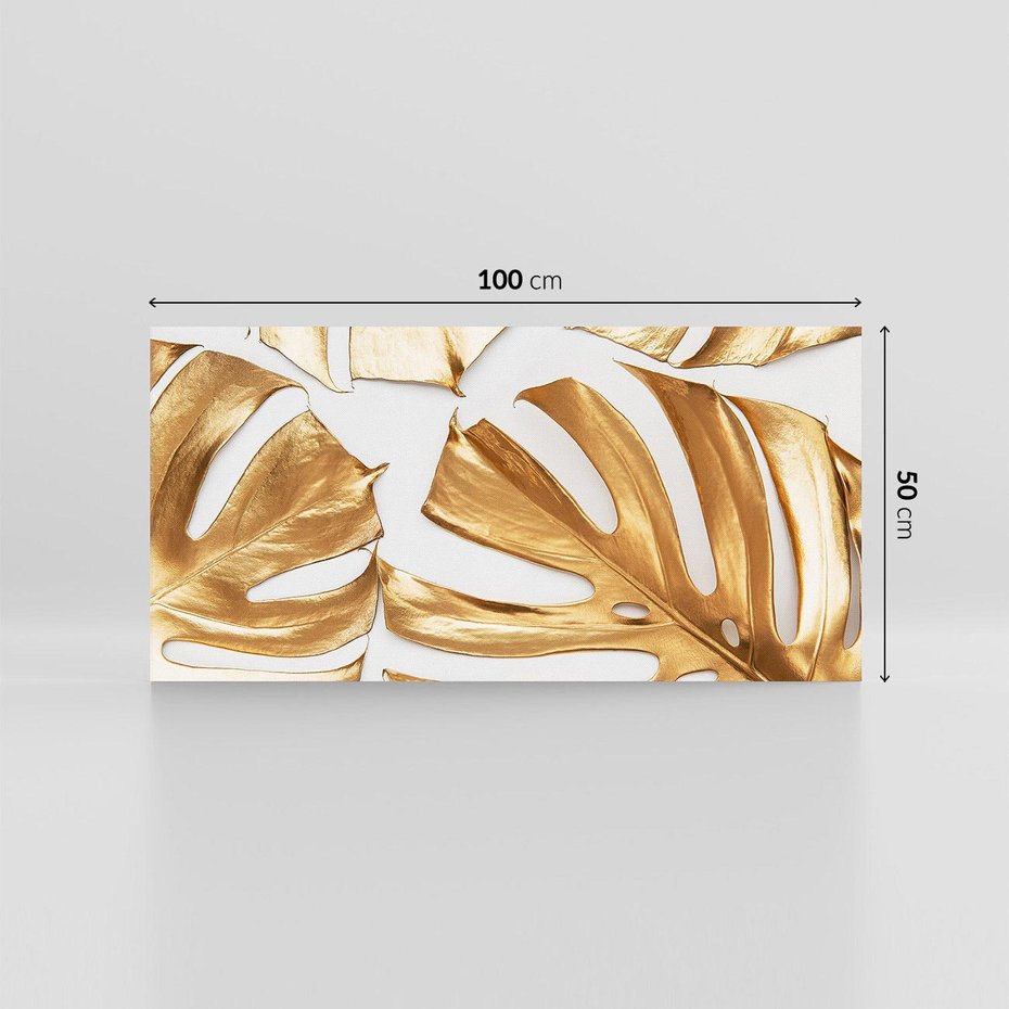 Obraz na płótnie 100x50 - Siła Natury - złote, liście