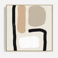 Obraz w ramie 50x50 - Kształtne Formy - geometryczne nieregularne kształty, nowoczesna kompozycja - rama drewno