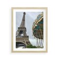 Plakat w ramie 40x50 - Delikatność kolorów - wieża, Eiffla - rama drewno
