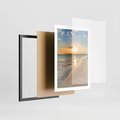 Plakat w ramie 50x70 - Zachód słońca na plaży - plaża, zachód - rama czarna