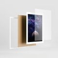 Plakat w ramie 30x40 - Kosmos - Ziemia i Księżyc - kosmos, ziemia - rama biała