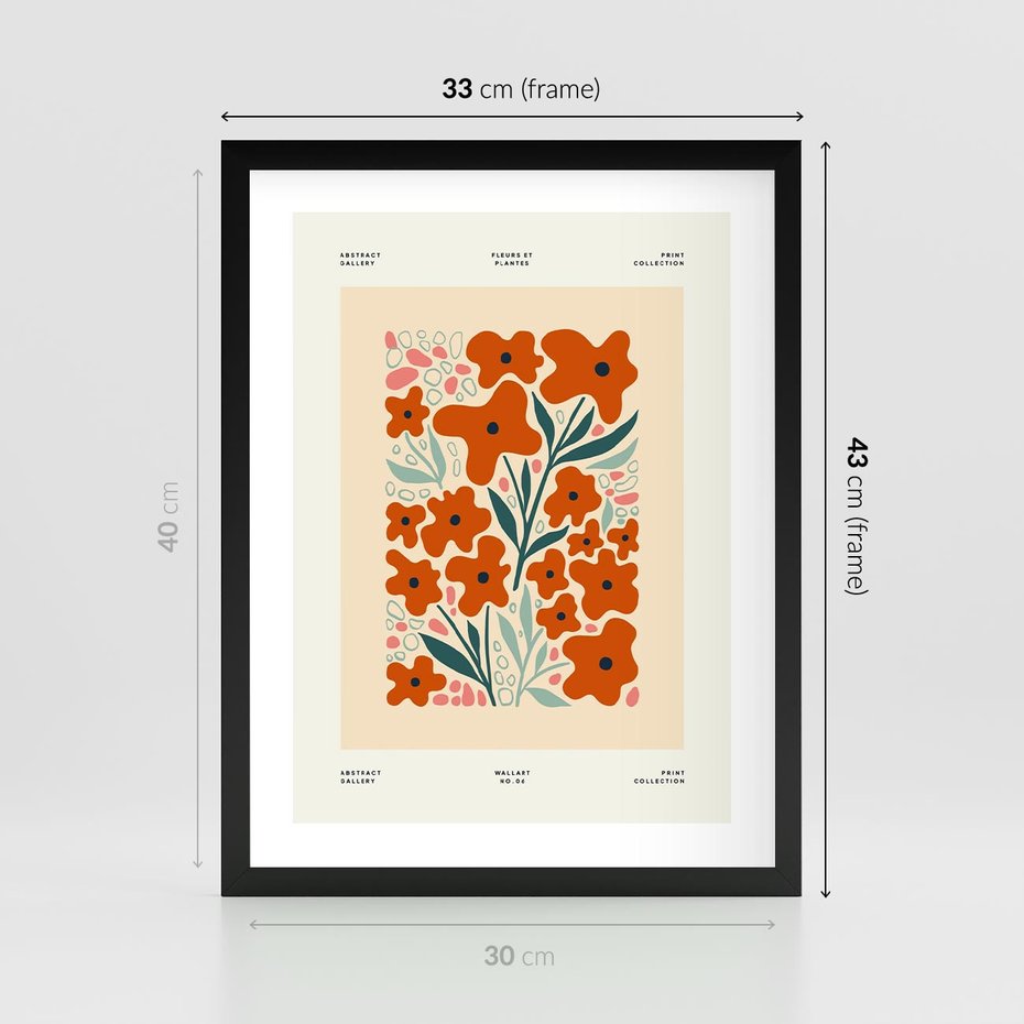 Plakat w ramie 30x40 - Refleksje Kolorowych Tajemnic - kwiaty, kompozycja - rama czarna