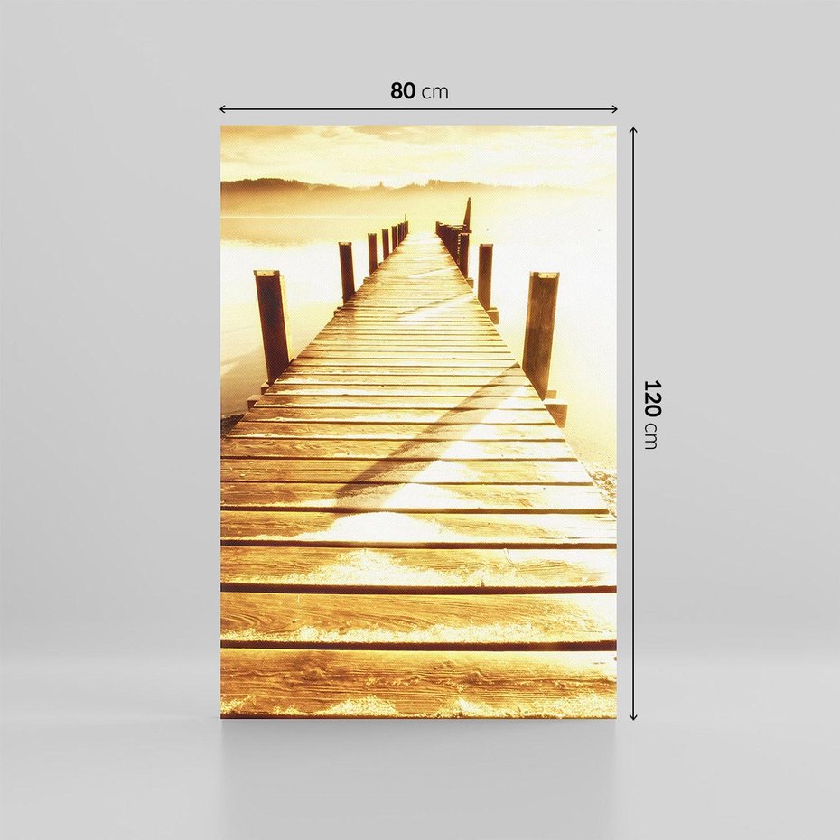 Obraz na płótnie 80x120 - Stary pomost w sepia - pomost, sepia