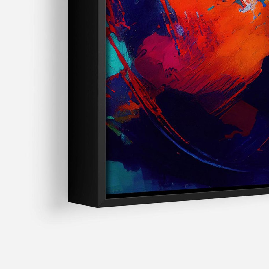 Obraz w ramie 100x70 - Abstrakcyjne wizje czasu - żywe radosne kolory, plamy kolory - rama czarna