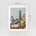 Plakat w ramie 30x40 - Kaktusowa Galeria w Doniczkach - kaktusy w doniczkach, fotografia - rama biała
