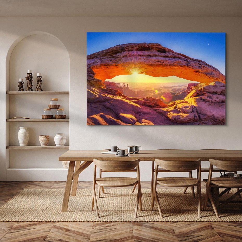 Obraz na płótnie 100x70 - Magia pustyni: skały i bezkresny horyzont - pustynia, skały